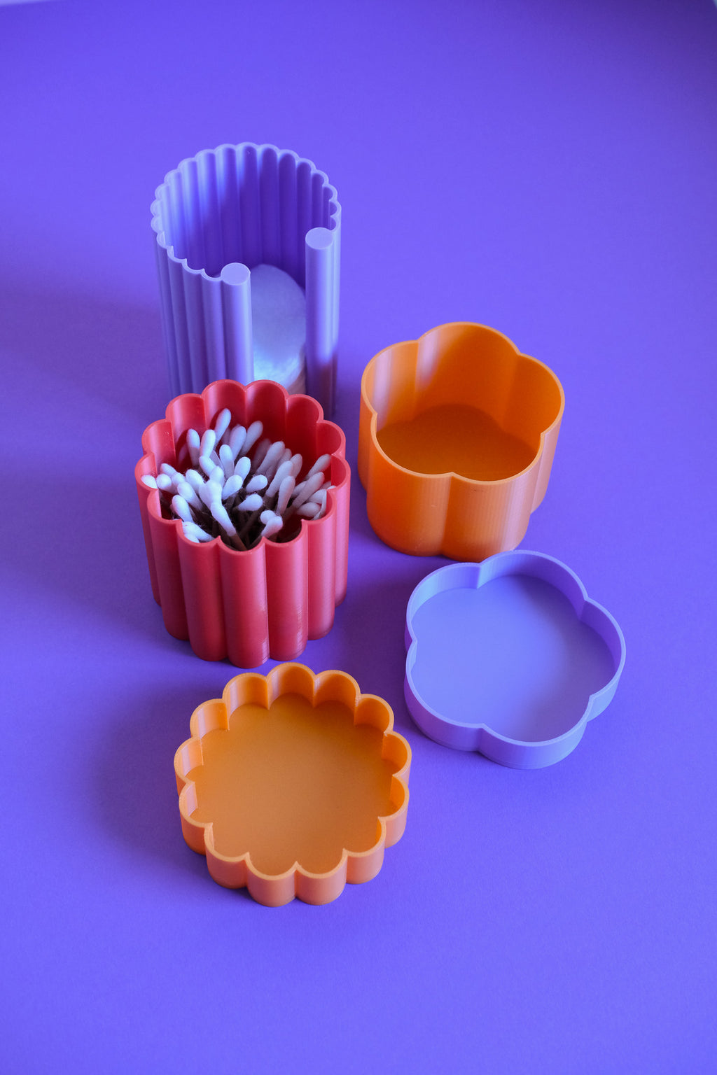 Cloud3 Bathroom Set - (Orange-Red-Lavender)
