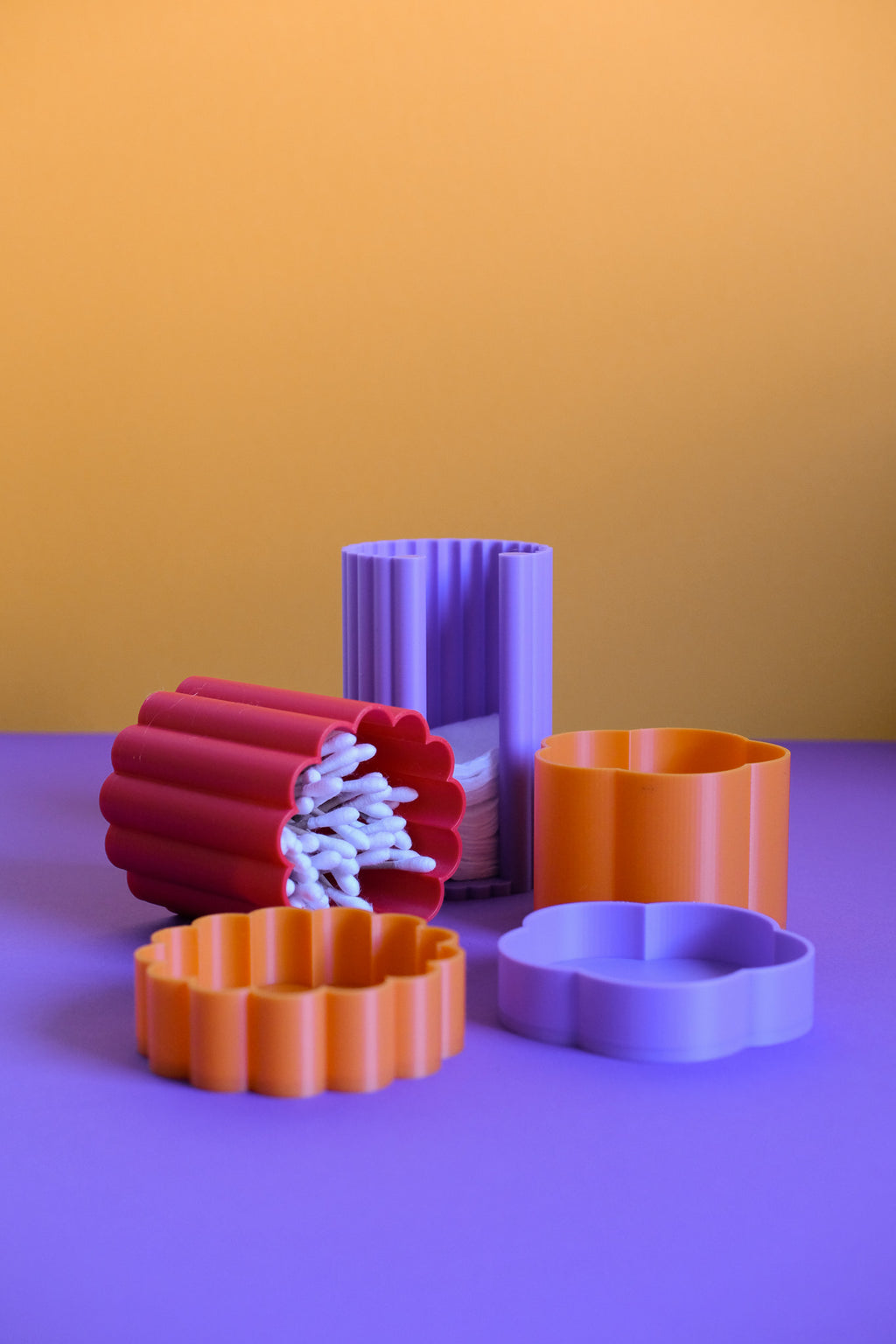 Cloud3 Bathroom Set - (Orange-Red-Lavender)