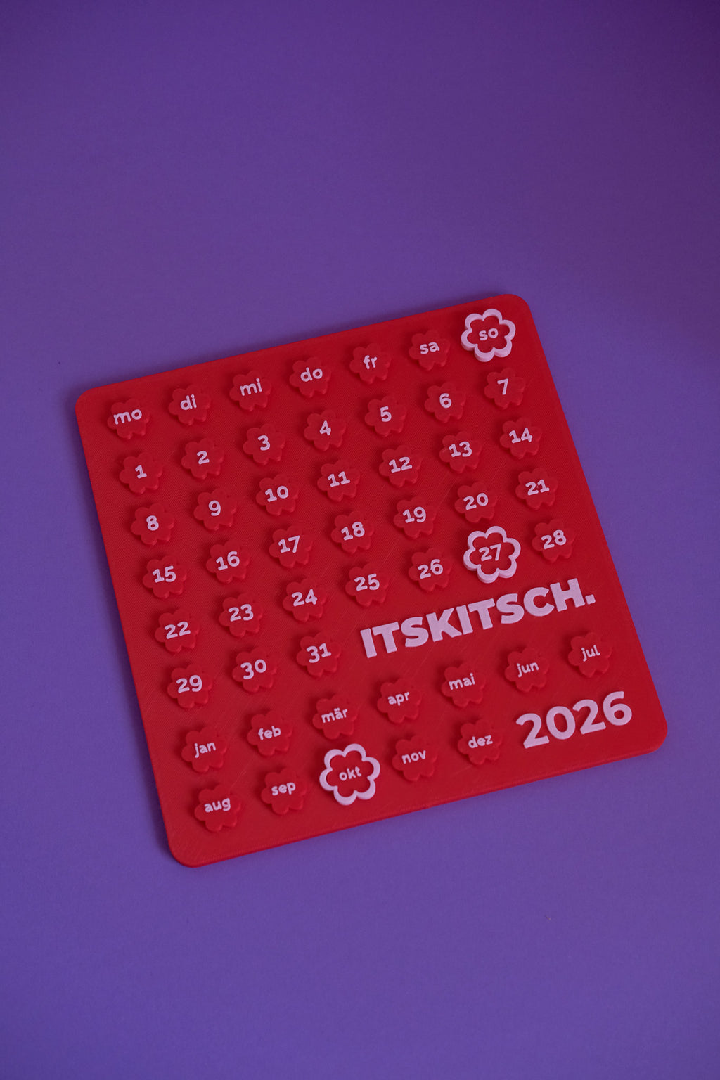 2026 Kalender (Red - Pink)