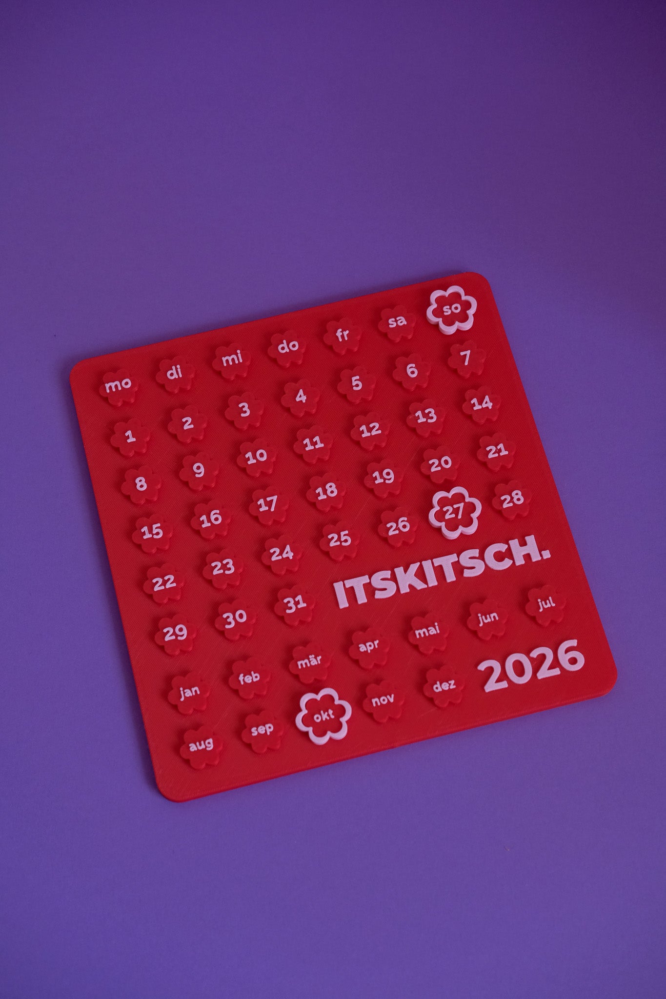 2026 Kalender (Red - Pink)