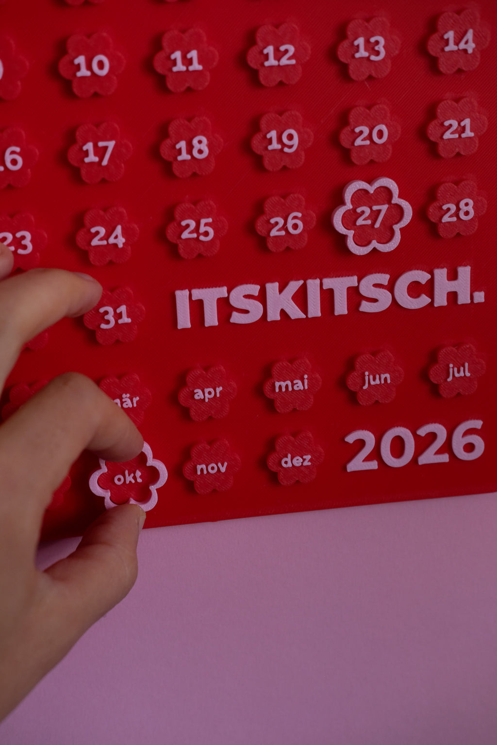 2026 Kalender (Red - Pink)