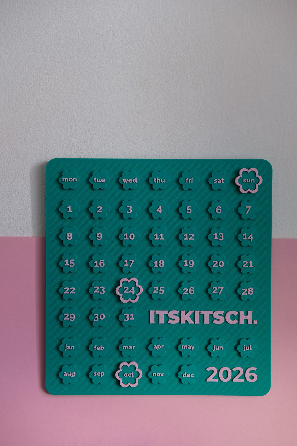 2026 Kalender (Green - Pink)