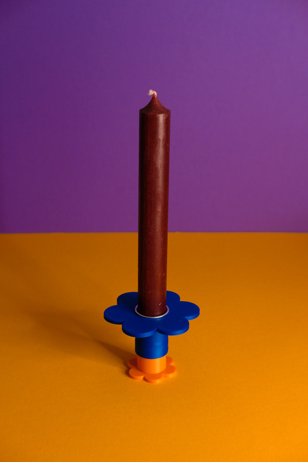 BLOOM - Candle Holder (Electric Blue - Orange)